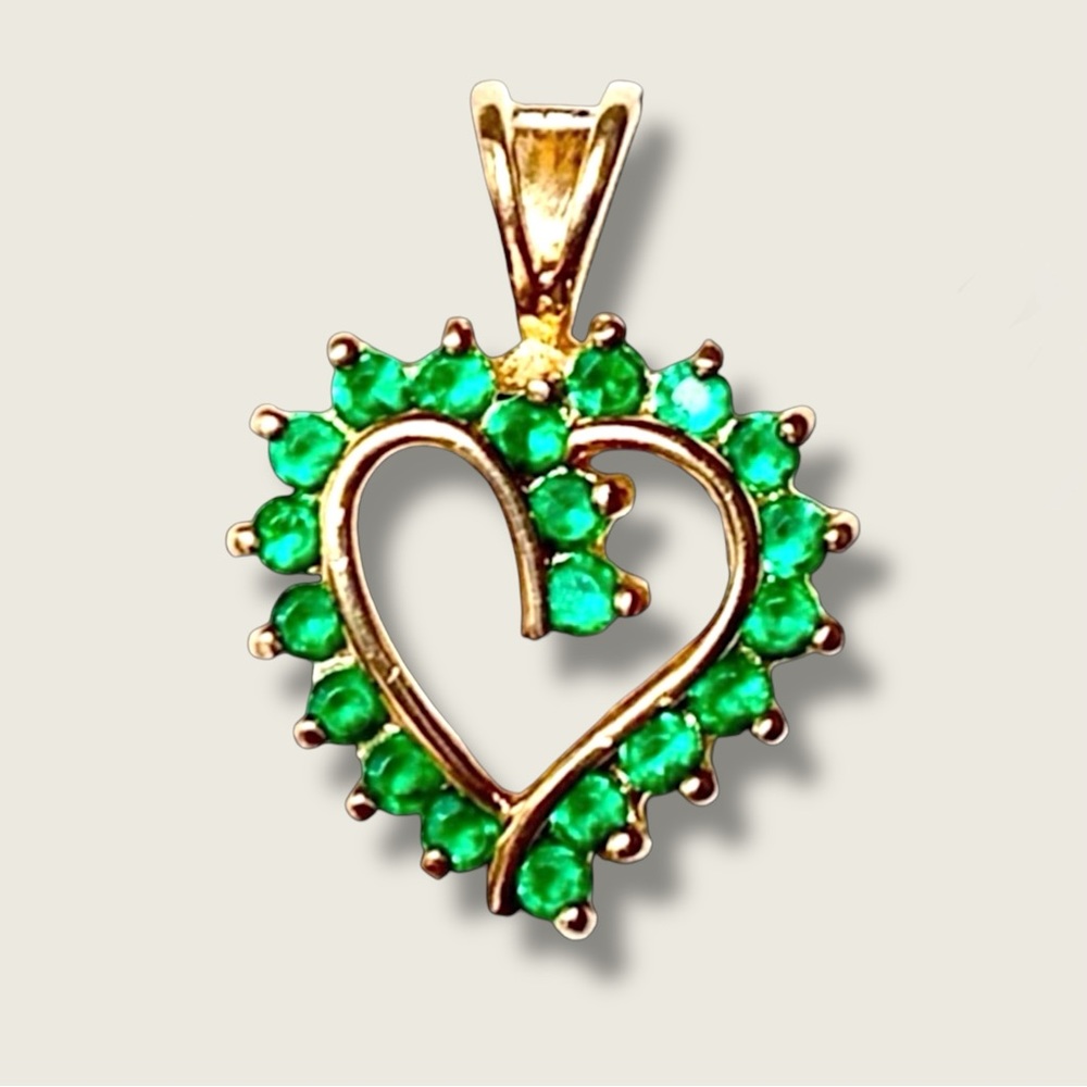 925 Sterling Silver Pendant Green